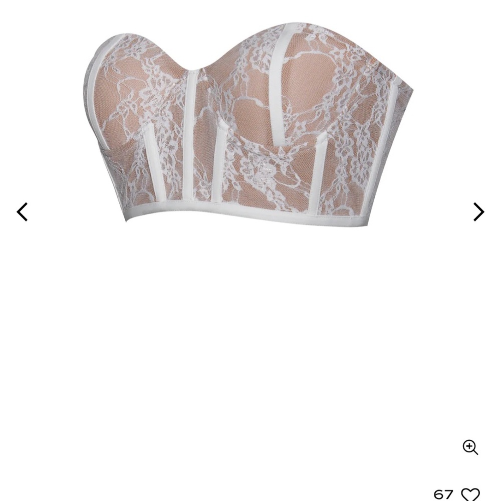Miss Circle White Lace Corset Crop Top - Picture 8 of 12
